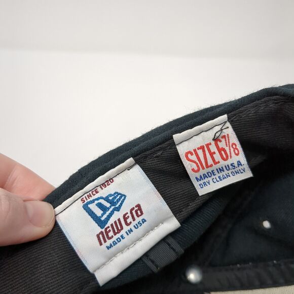 New Era Fitted Hat Black 6 7/8 Solid Blank 6 Panel Vent Holes Outdoor - Picture 8 of 8